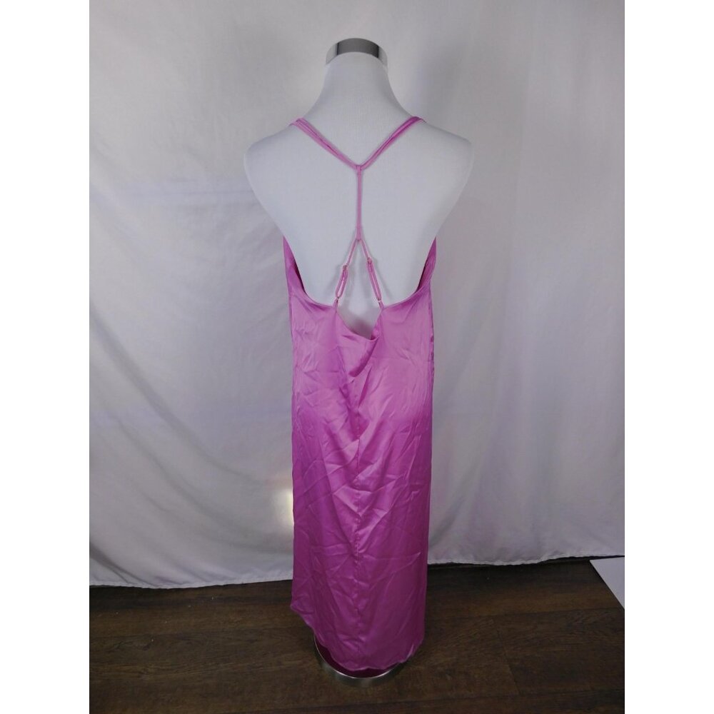 Auden Gown Womens Medium Pink Chemise Satin Sleepwear Adjustable Strap - Picture 3 of 6